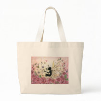 Silhouette and Roses Canvas Bag