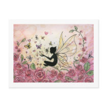 Silhouette and Roses Postcard