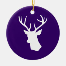 Silhouette blanche de tête de cerfs communs - pour ornements