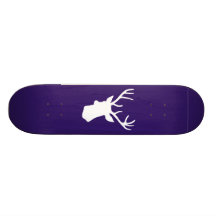 Silhouette blanche de tête de cerfs communs - pour plateau de planche à roulettes