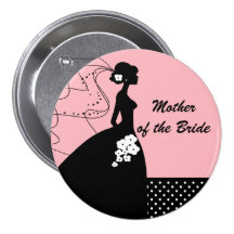 Silhouette Bride Mother of the Bride Button / Pin