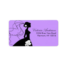 Silhouette Bride Return Address Labels.