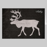 Silhouette Buck Map Personalized Notecard cards