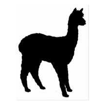 Silhouette d'alpaga carte postale