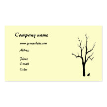 Silhouette d'arbre et de lapin cartes de visite personnelles