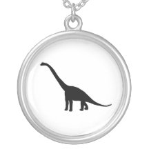 Silhouette de brontosaure de dinosaure bijouterie personnalisée