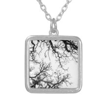 silhouette de chêne pendentif