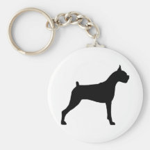 Silhouette de chien de boxeur porte-clef