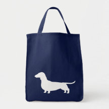Silhouette de chien de teckel sacs en toile