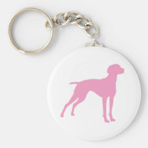 Silhouette de chien de Vizsla (rose) Porte-clés