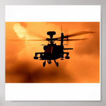 Silhouette de coucher du soleil d'Apache Posters