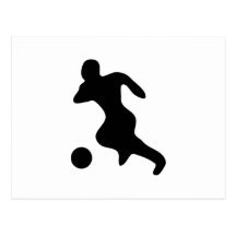 Silhouette de footballeur carte postale