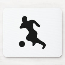 Silhouette de footballeur tapis de souris