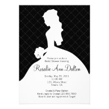 Silhouette de jeune mariée - douche nuptiale Invit Faire-part Personnalisé