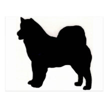 Silhouette de Malamute d'Alaska Cartes Postales