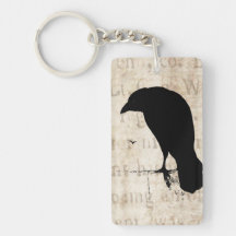 Silhouette de Raven - rétro Ravens vintage et corn Porte-clef