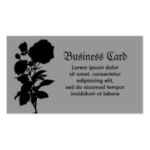 Silhouette de rose de noir cartes de visite personnelles