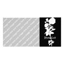 Silhouette de rose de noir cartes avec photo