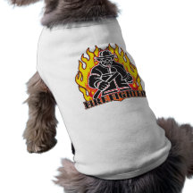 Silhouette de sapeur-pompier t-shirts pour animaux domestiques