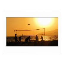 Silhouette de volleyball cartes postales