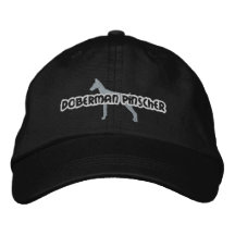 Silhouette Doberman Pinscher Embroidered Hats