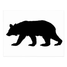 Silhouette d'ours noir carte postale