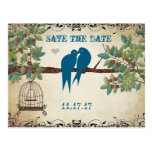 Silhouette Love Birds Bird Cage Tree Save the Date Post Cards