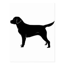 Silhouette noire classique de labrador retriever cartes postales
