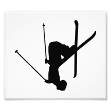 Silhouette noire de ski photographie d’art