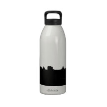 Silhouette noire et blanche de New York Bouteille D'eau