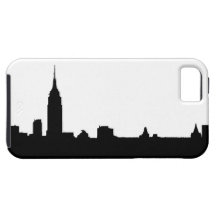 Silhouette noire et blanche de New York Coques iPhone 5