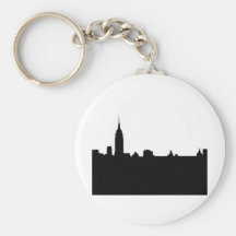 Silhouette noire et blanche de New York Porte-clef