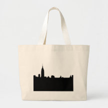 Silhouette noire et blanche de New York Sac En Toile