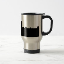 Silhouette noire et blanche de New York Tasse