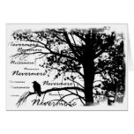 Silhouette noire et de blanc plus jamais de Raven Cartes De Vœux