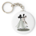 Silhouette of a Dancing Couple Keychains