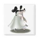 Silhouette of a Dancing Couple magnets