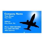 Silhouette of Airplane Against Clear Blue Sky business cards