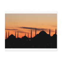 Silhouette of Blue mosque and Hagia Sophia