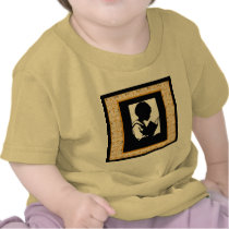 Silhouette of boy reading tee shirt