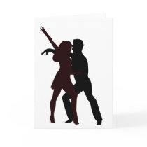 Silhouette of Salsa Dancers Greeting Cards