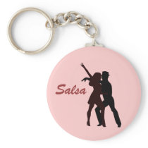 Silhouette of Salsa Dancers Keychain