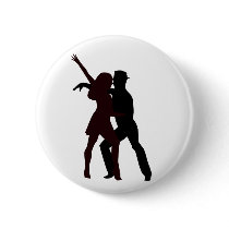 Silhouette of Salsa Dancers Pins