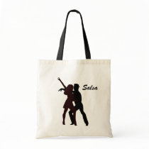 Silhouette of Salsa Dancers Tote Bags