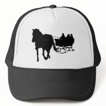 Silhouette of Sleigh Ride in Winter Hats