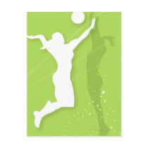 Silhouette of two women playing volleyball post cards
