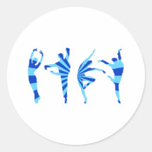 Silhouette tanzende Männer dancing men Runde Sticker