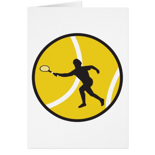 silhouette tennis vector design greeting card