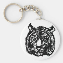 Silhouette Tiger Keychains