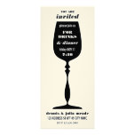Silhouette Wine Glass Dinner Party Invite invitations